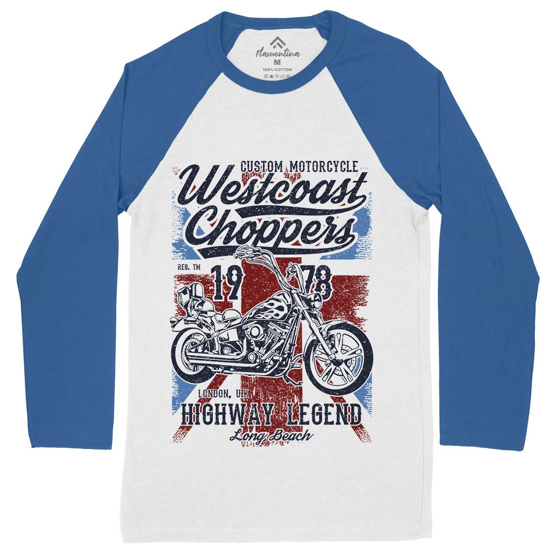Westcoast Choppers Mens Long Sleeve Baseball T-Shirt Motorcycles A791