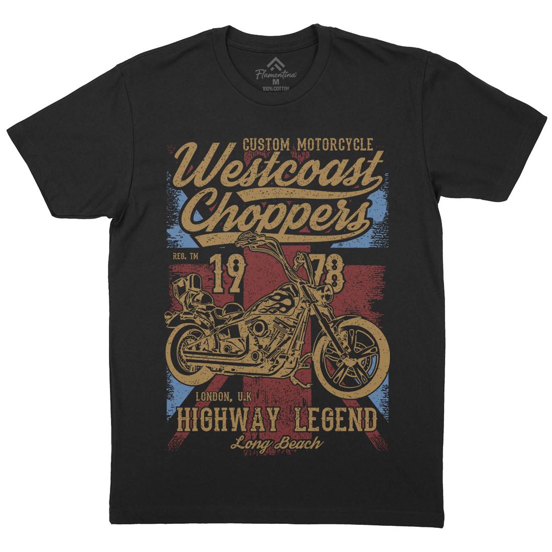 Westcoast Choppers Mens Organic Crew Neck T-Shirt Motorcycles A791