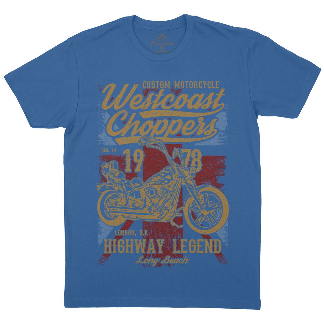 Westcoast Choppers Mens Organic Crew Neck T-Shirt Motorcycles A791