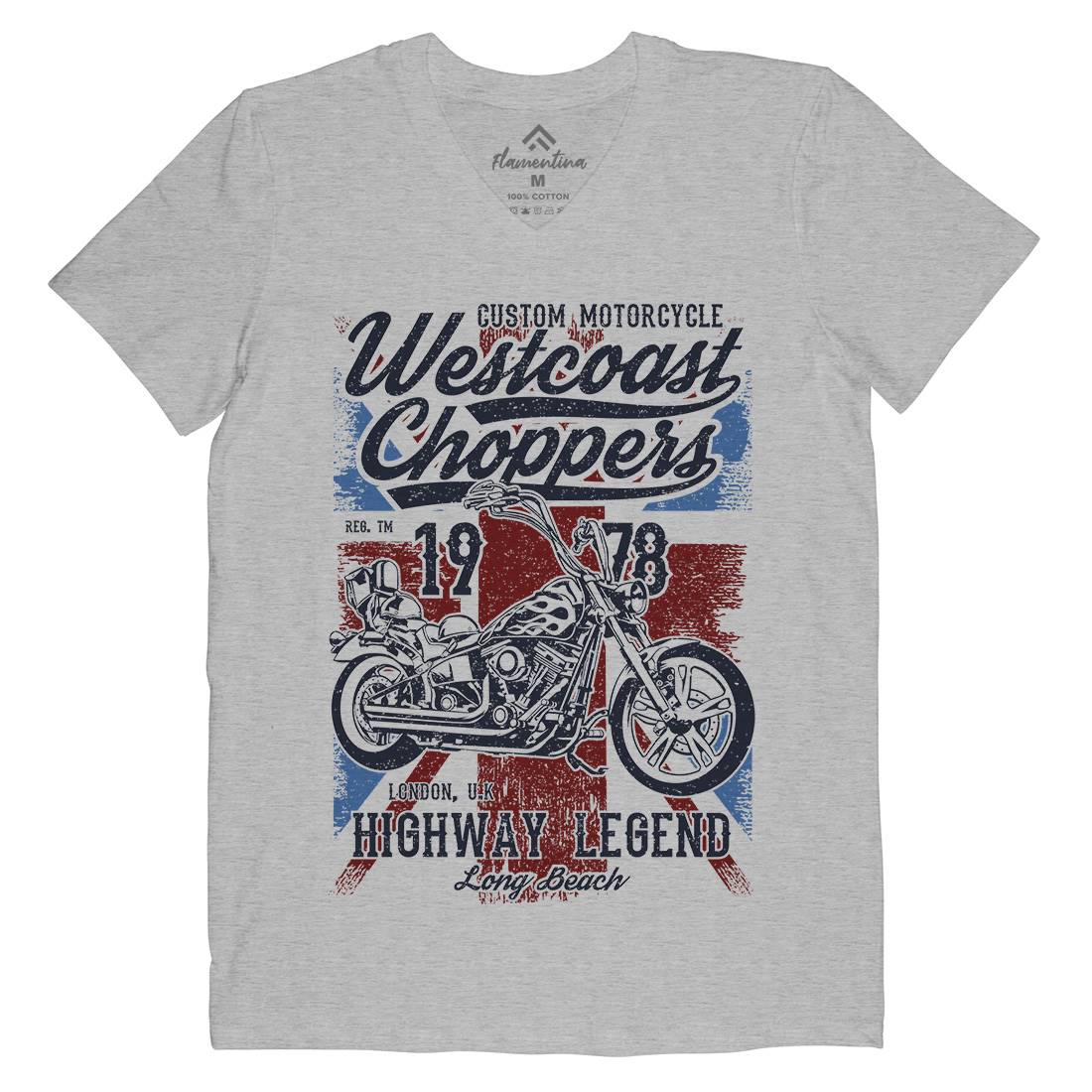 Westcoast Choppers Mens Organic V-Neck T-Shirt Motorcycles A791