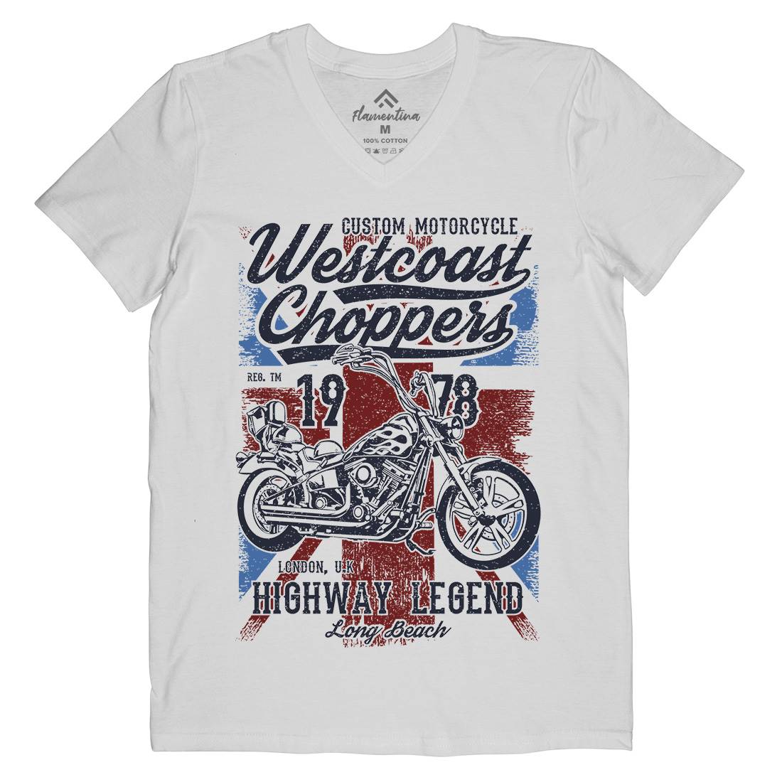 Westcoast Choppers Mens Organic V-Neck T-Shirt Motorcycles A791