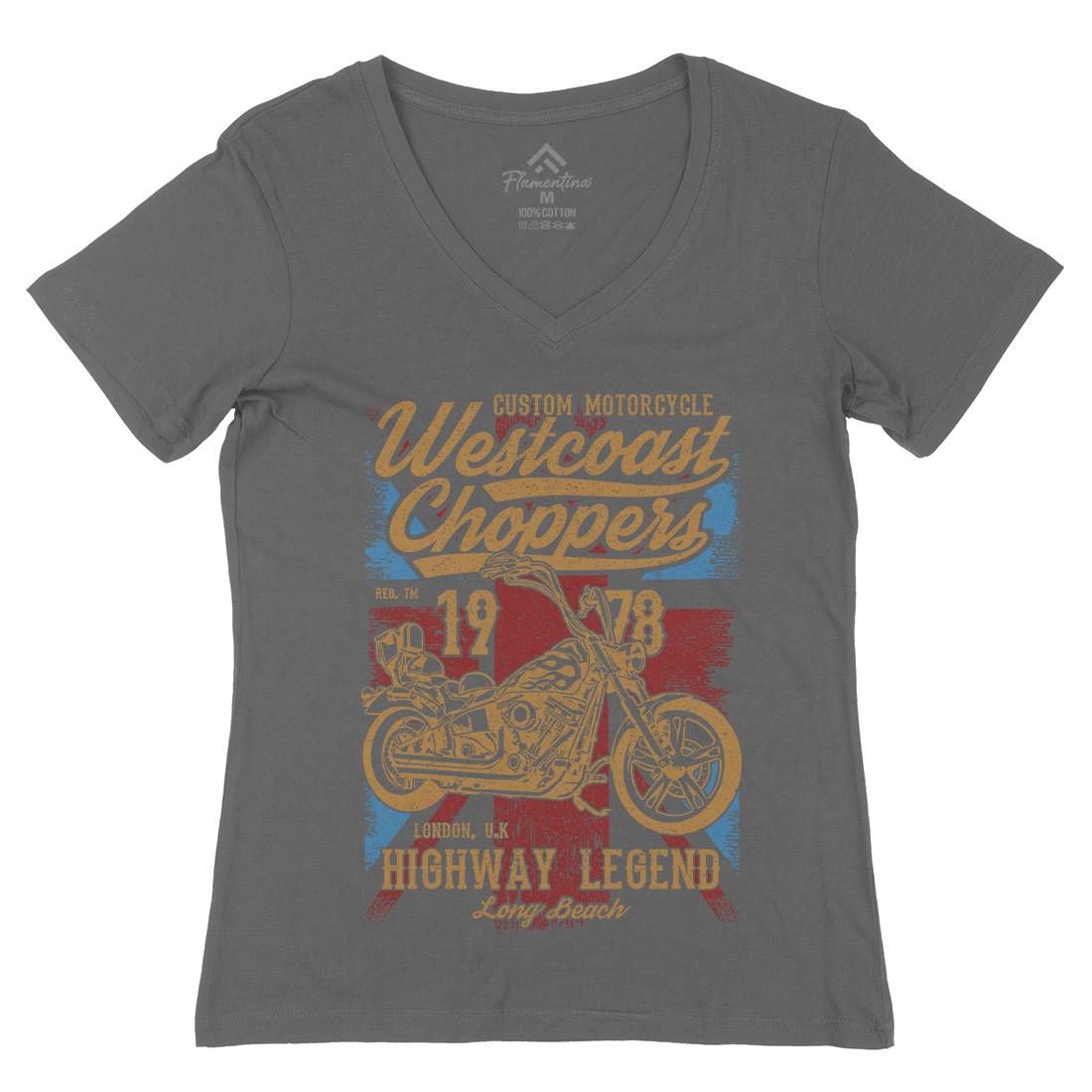 Westcoast Choppers Womens Organic V-Neck T-Shirt Motorcycles A791