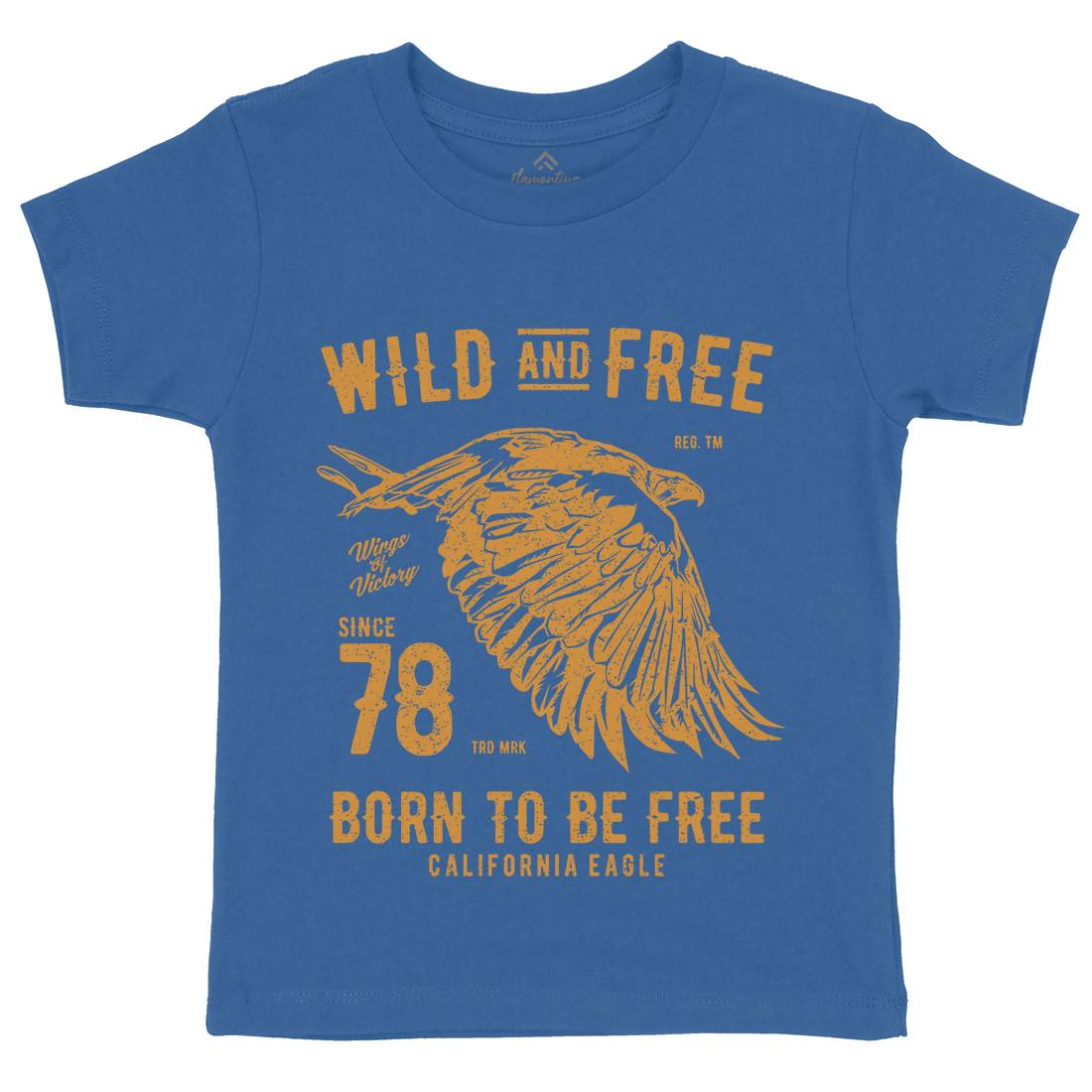 Wild And Free Kids Crew Neck T-Shirt Army A792