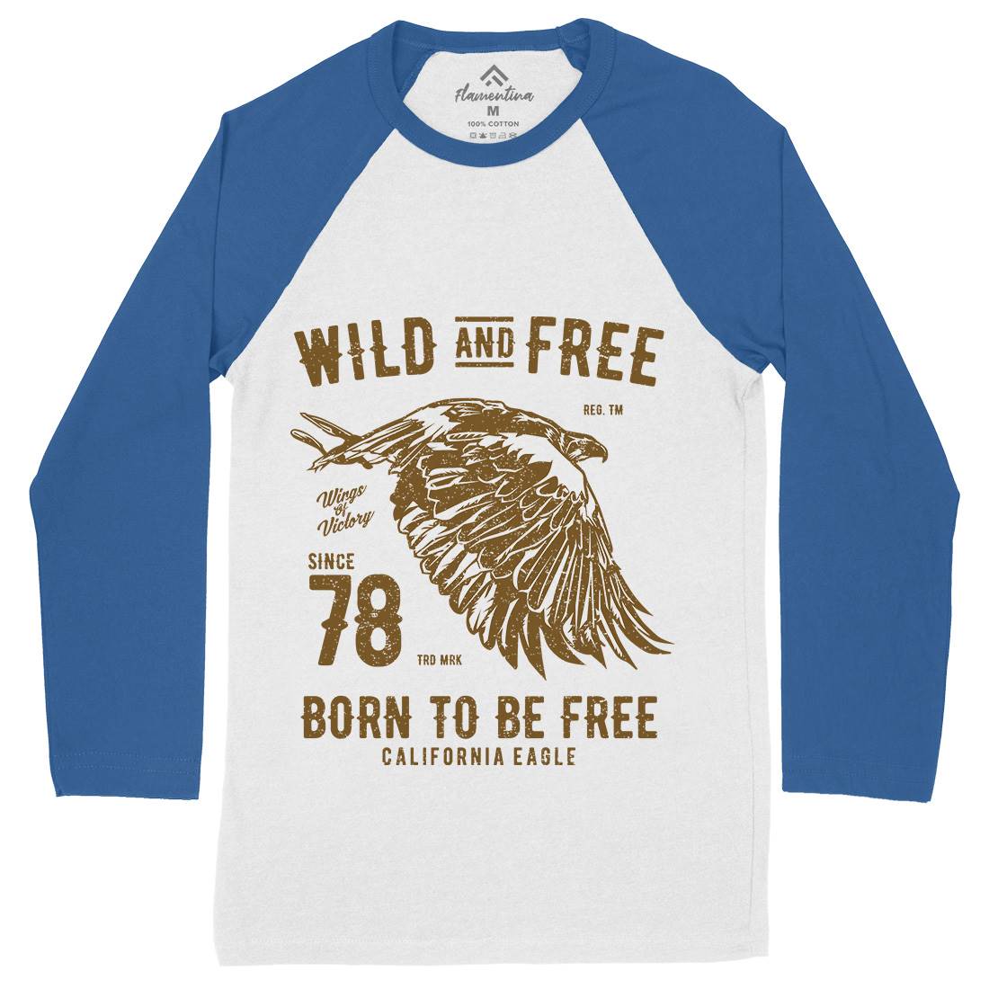 Wild And Free Mens Long Sleeve Baseball T-Shirt Army A792