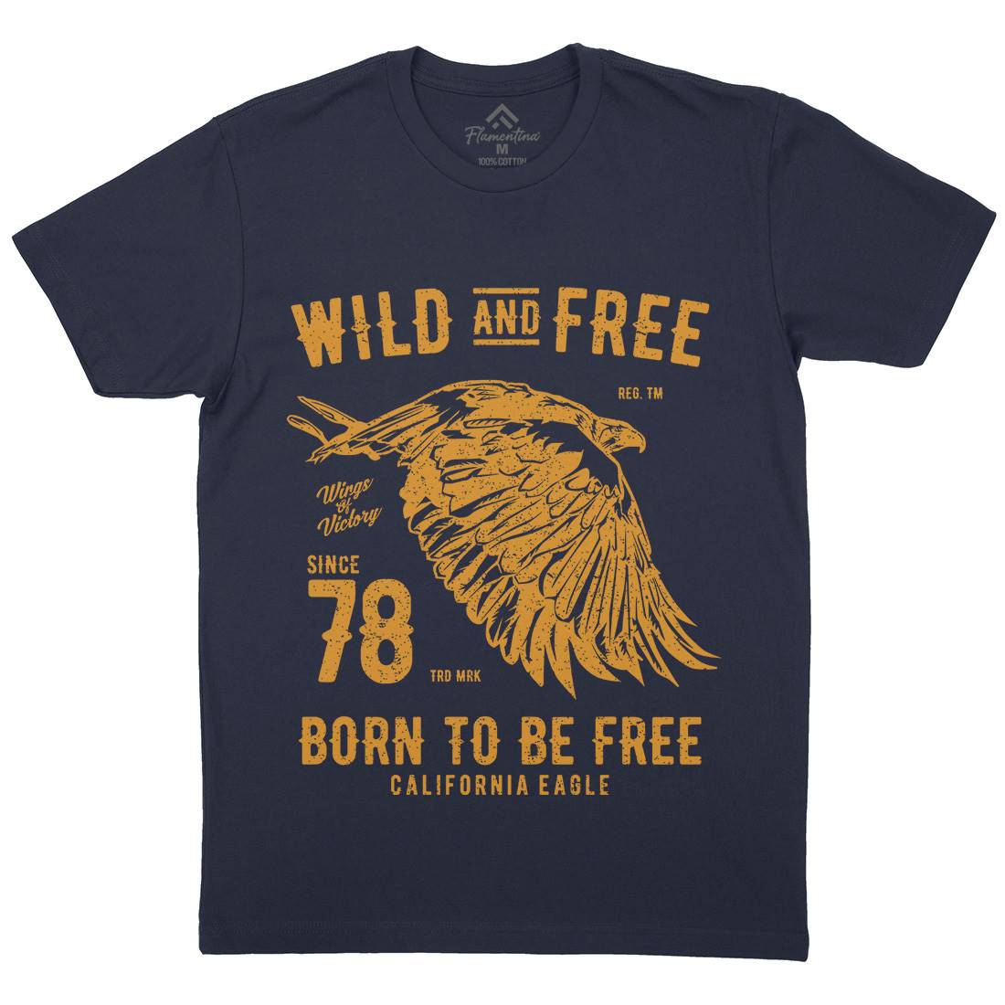 Wild And Free Mens Organic Crew Neck T-Shirt Army A792