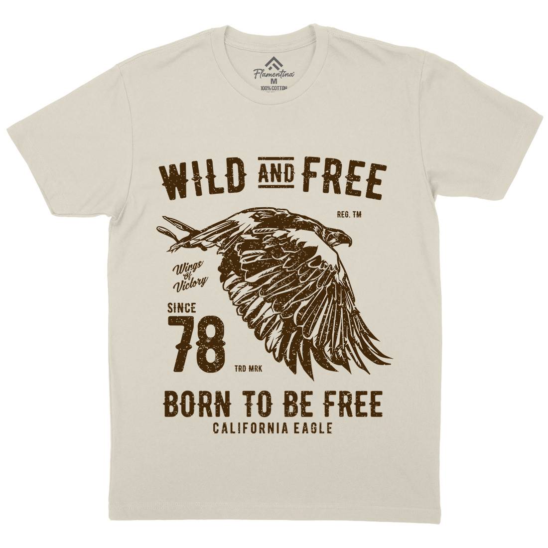 Wild And Free Mens Organic Crew Neck T-Shirt Army A792