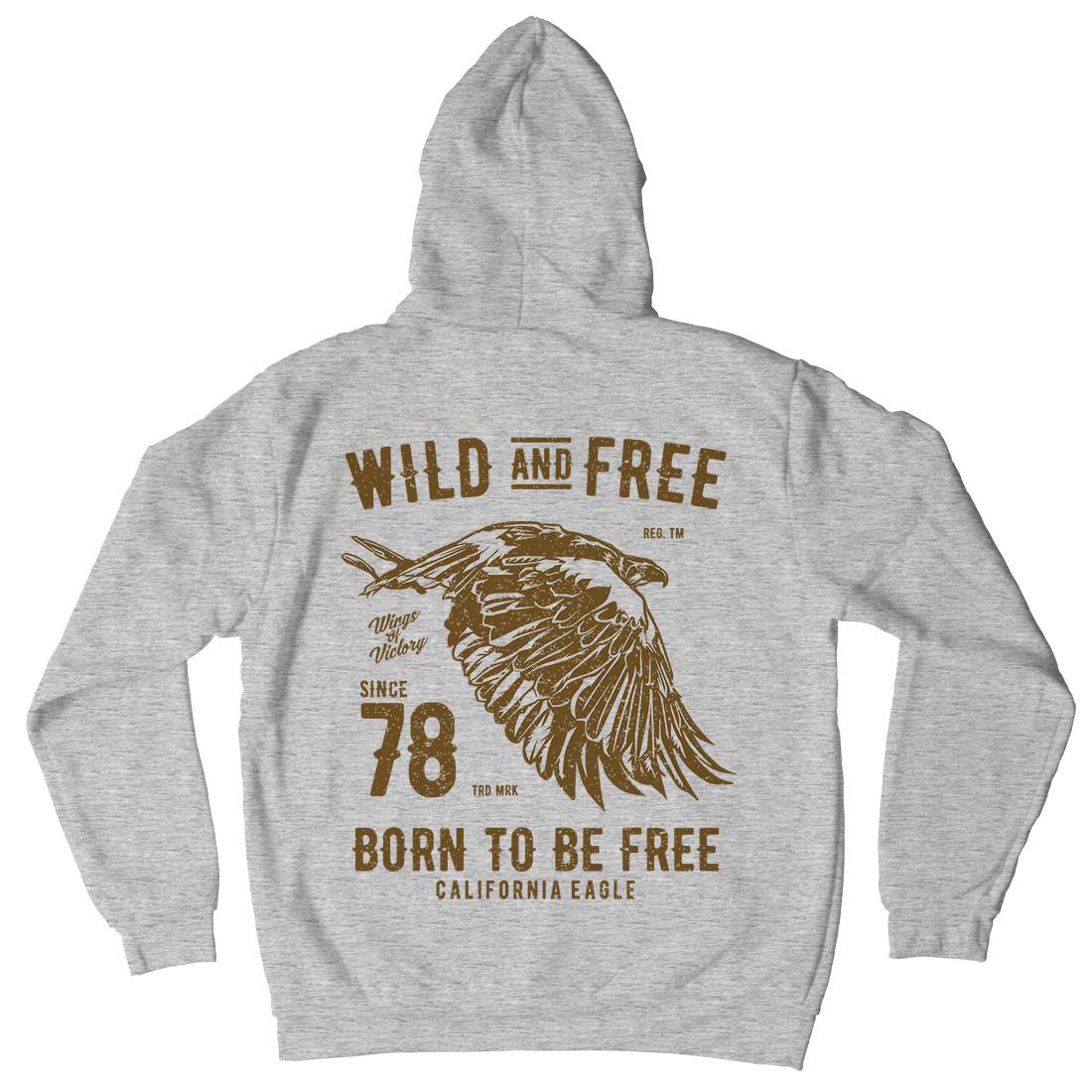 Wild And Free Mens Hoodie With Pocket Army A792