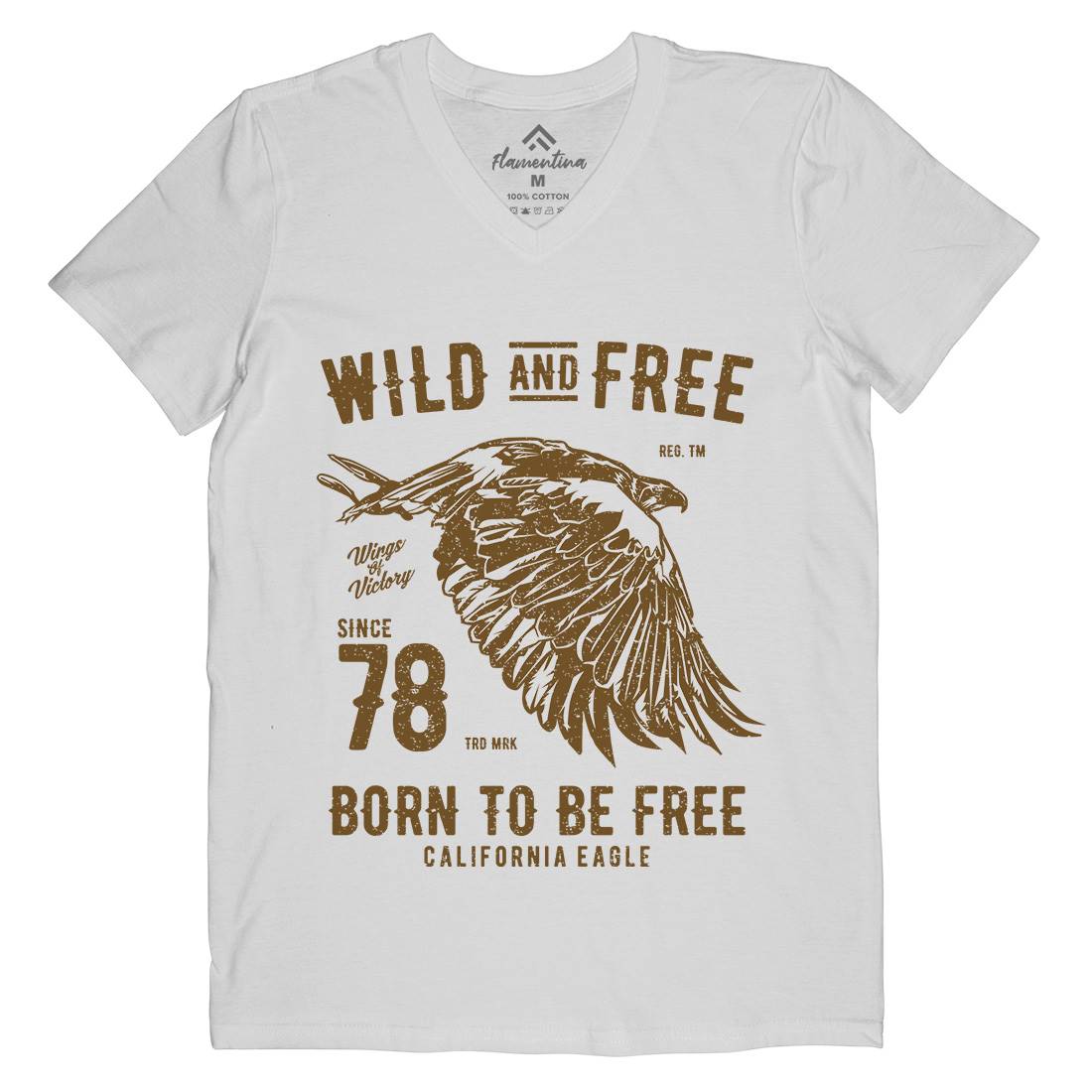Wild And Free Mens V-Neck T-Shirt Army A792
