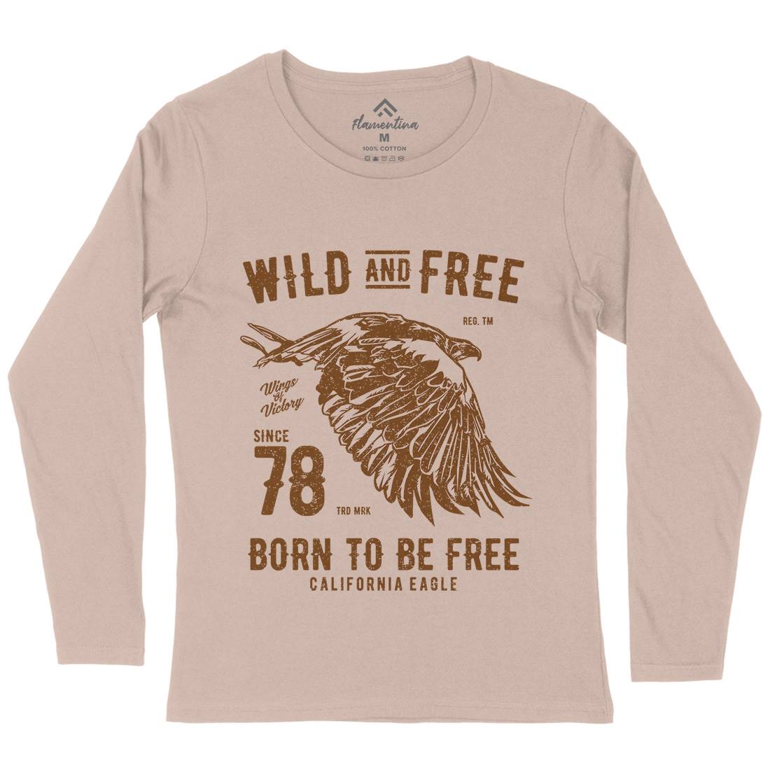 Wild And Free Womens Long Sleeve T-Shirt Army A792