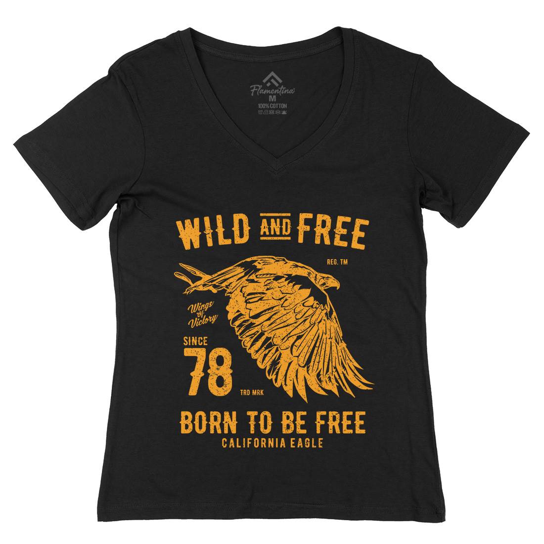 Wild And Free Womens Organic V-Neck T-Shirt Army A792