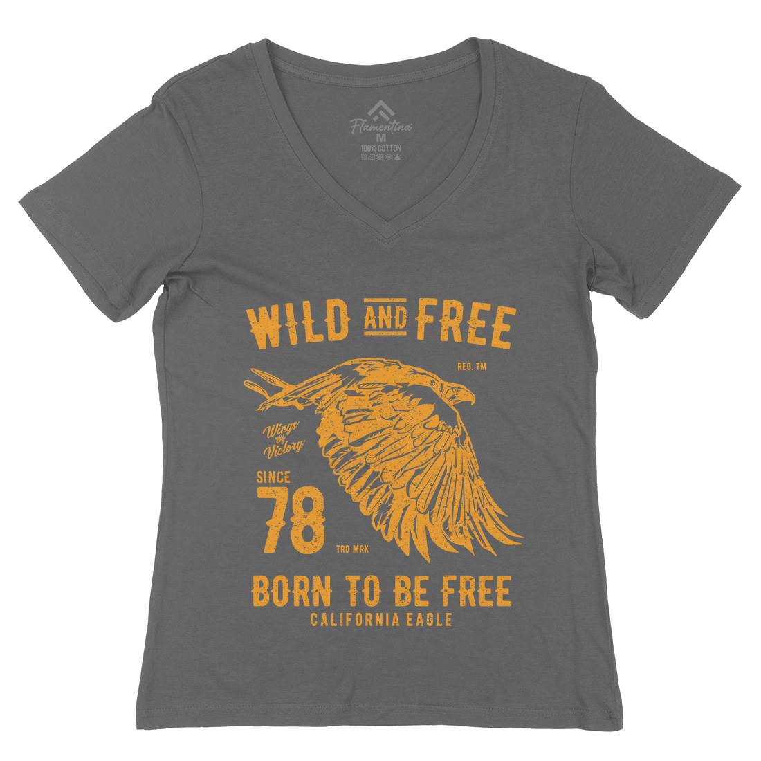 Wild And Free Womens Organic V-Neck T-Shirt Army A792