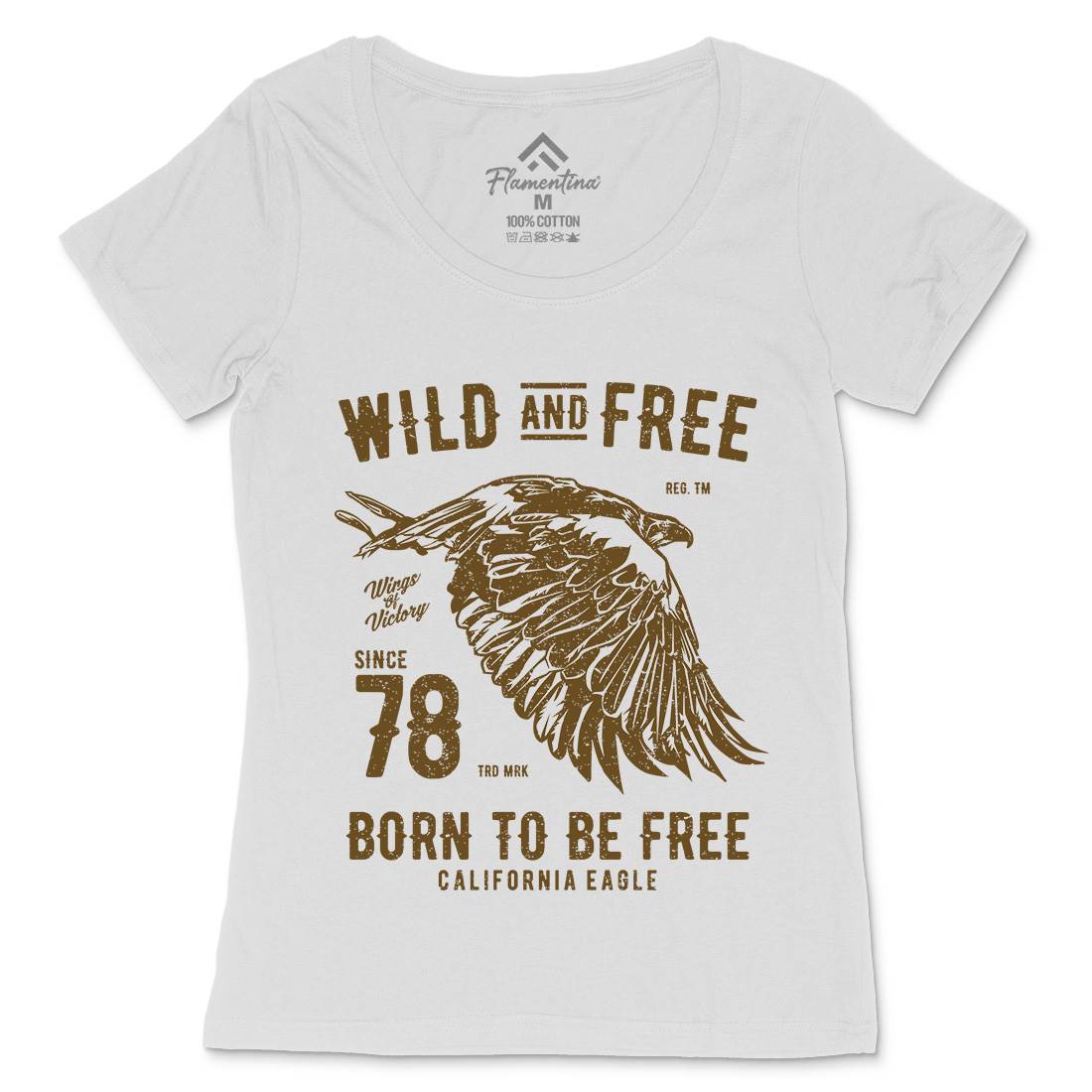 Wild And Free Womens Scoop Neck T-Shirt Army A792