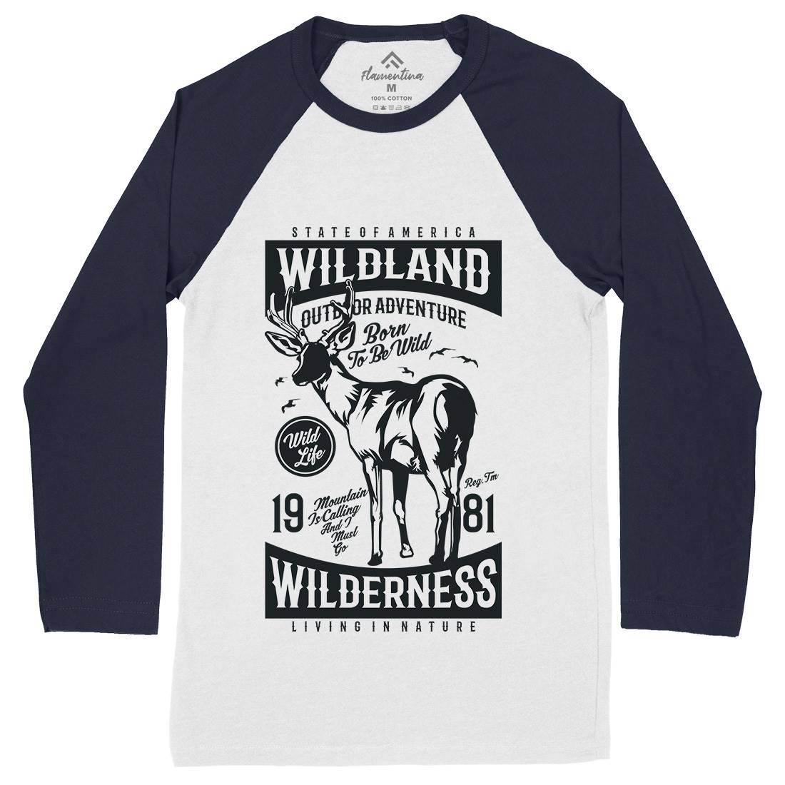 Wild Land Mens Long Sleeve Baseball T-Shirt Nature A793