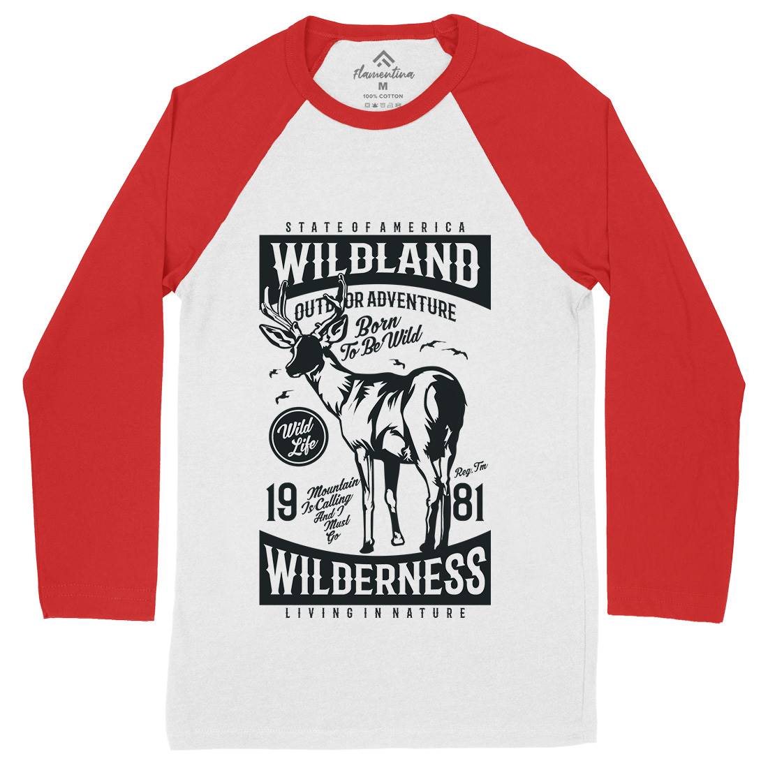 Wild Land Mens Long Sleeve Baseball T-Shirt Nature A793