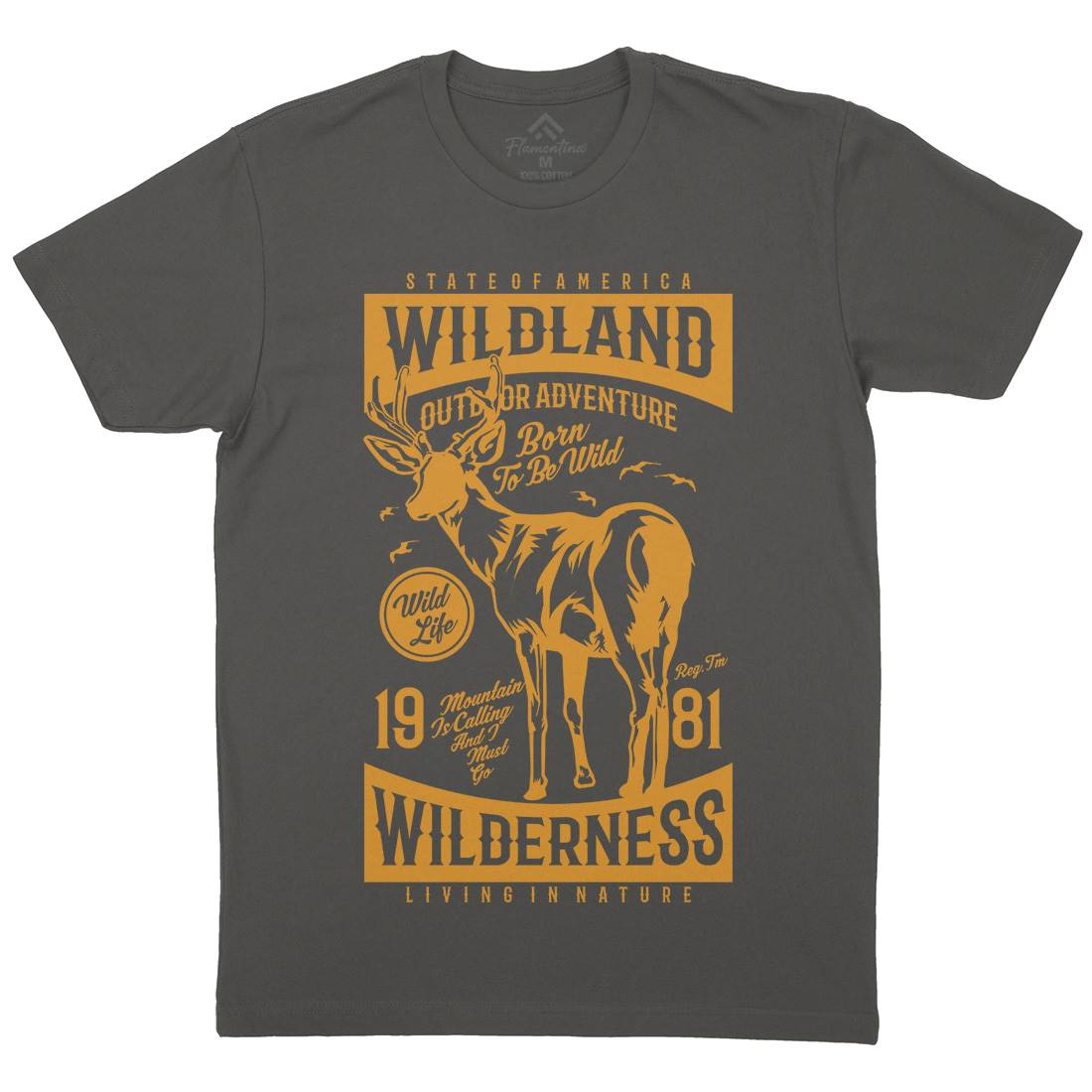 Wild Land Mens Organic Crew Neck T-Shirt Nature A793