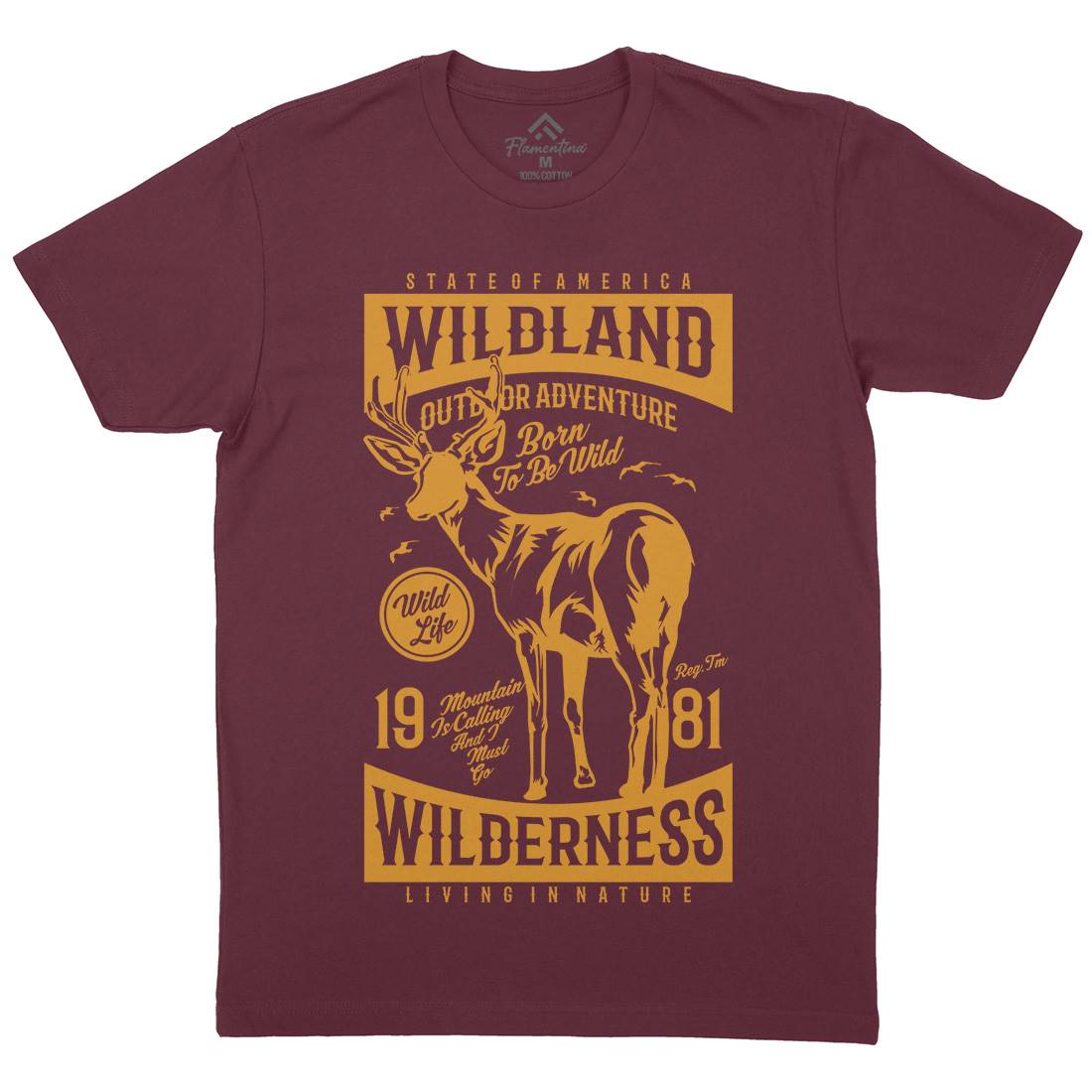 Wild Land Mens Organic Crew Neck T-Shirt Nature A793