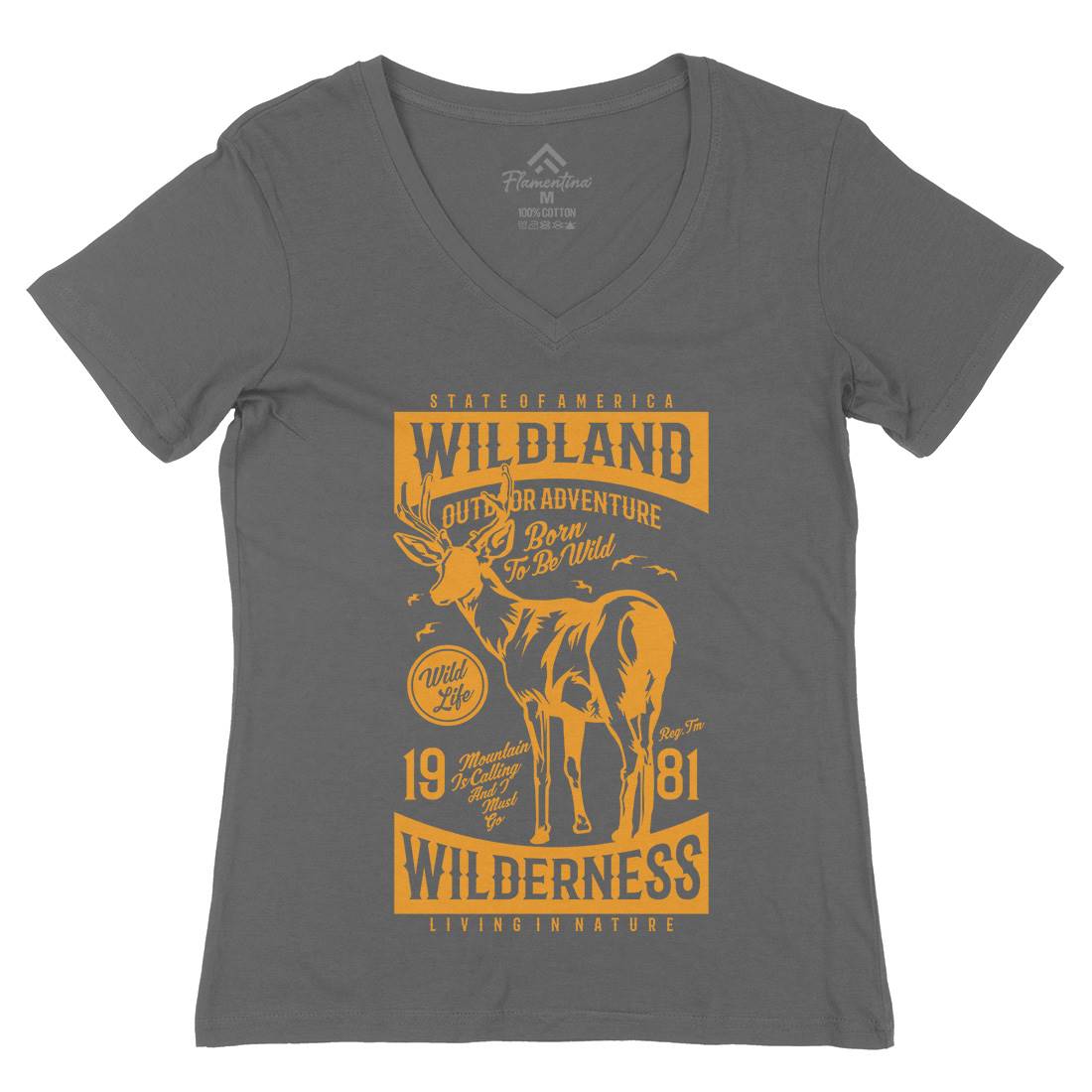 Wild Land Womens Organic V-Neck T-Shirt Nature A793