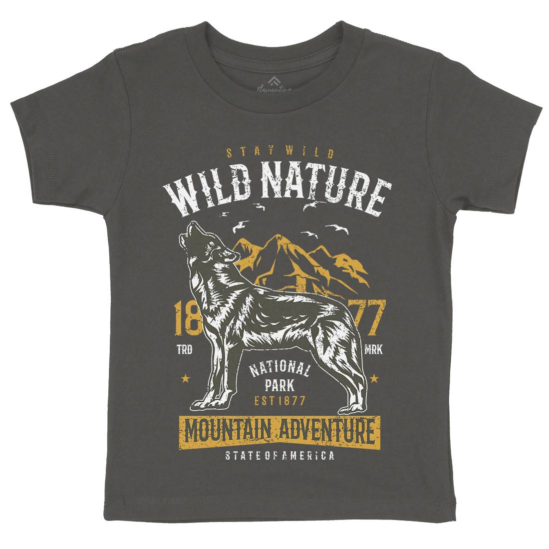 Wild Kids Crew Neck T-Shirt Nature A794
