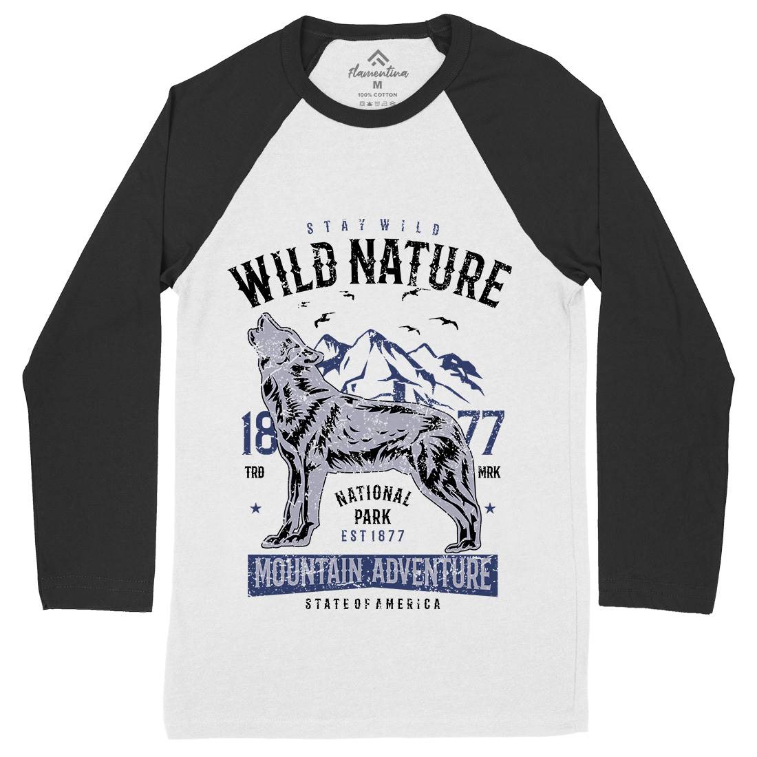 Wild Mens Long Sleeve Baseball T-Shirt Nature A794