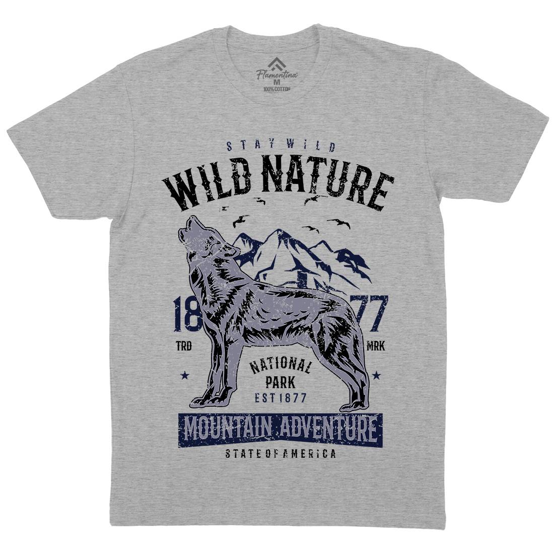 Wild Mens Organic Crew Neck T-Shirt Nature A794