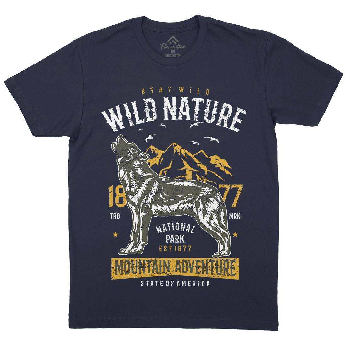 Wild Mens Crew Neck T-Shirt Nature A794