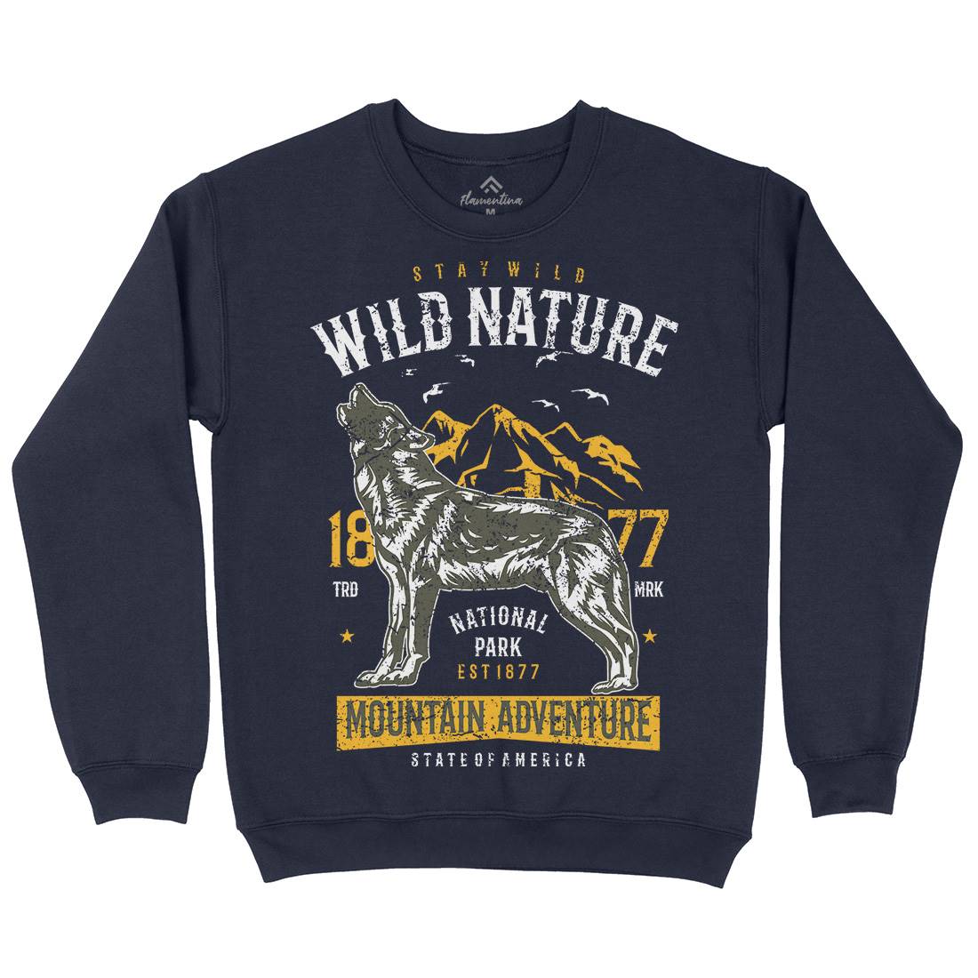 Wild Mens Crew Neck Sweatshirt Nature A794