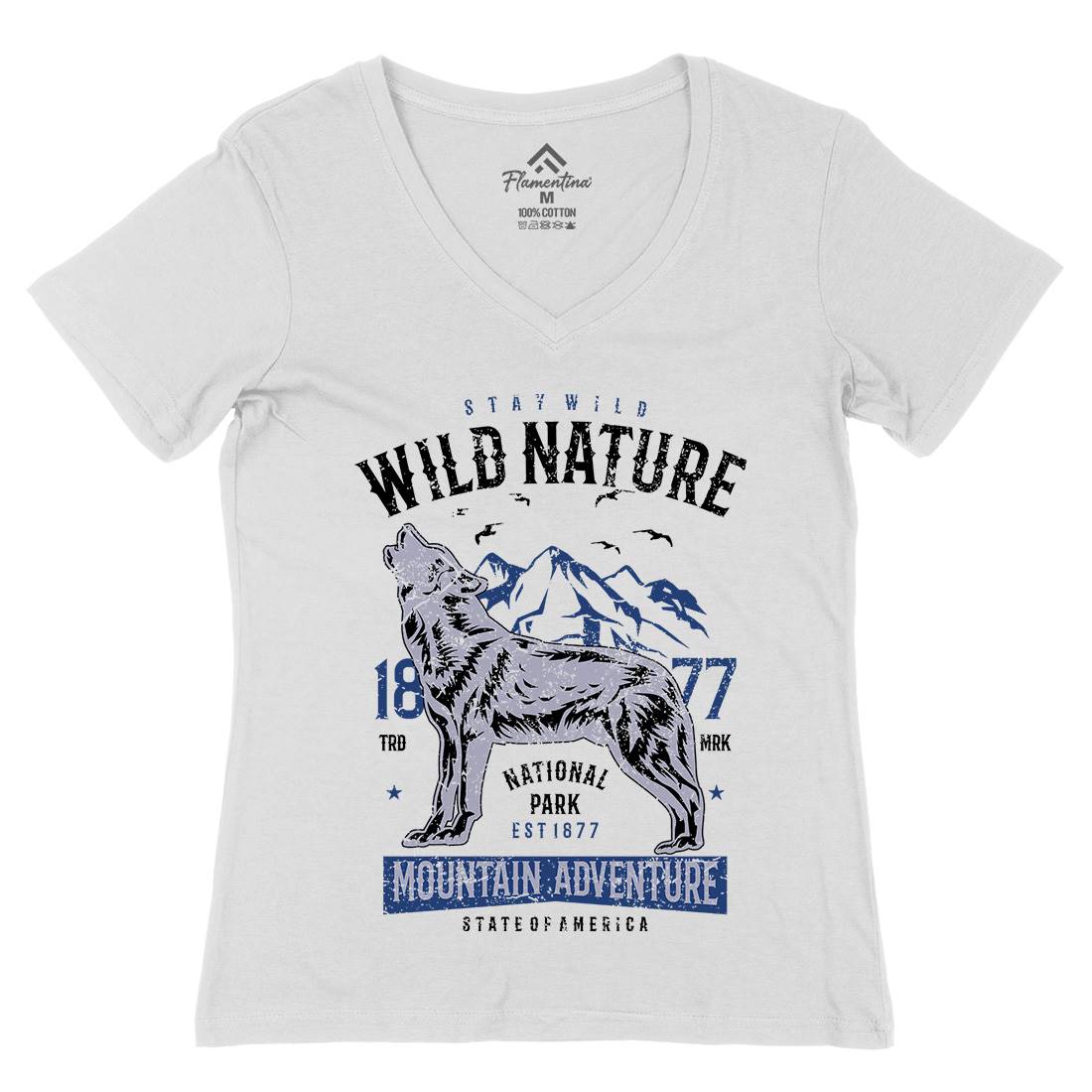 Wild Womens Organic V-Neck T-Shirt Nature A794