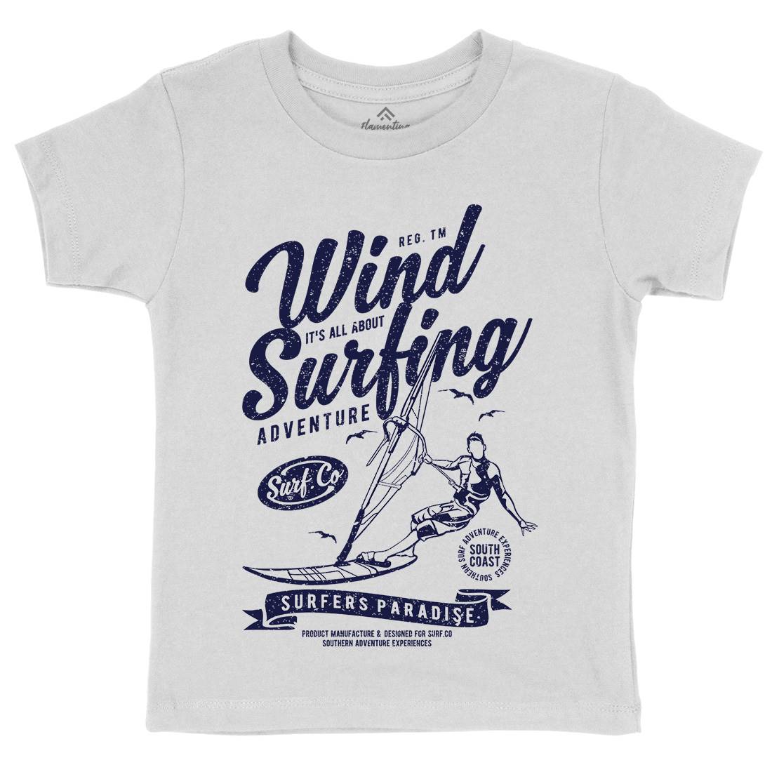 Wind Surfing Kids Crew Neck T-Shirt Surf A795