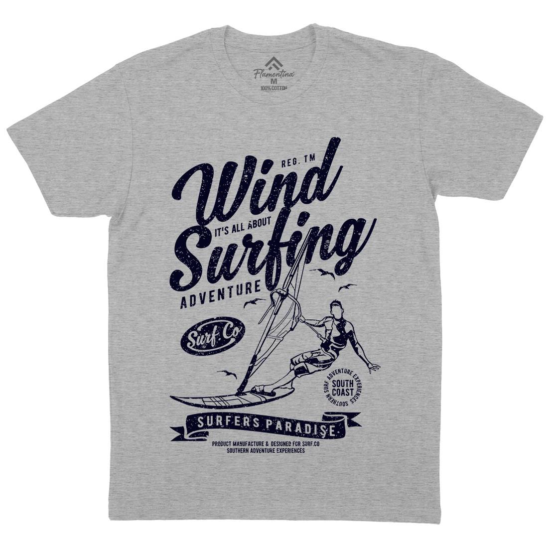 Wind Surfing Mens Crew Neck T-Shirt Surf A795