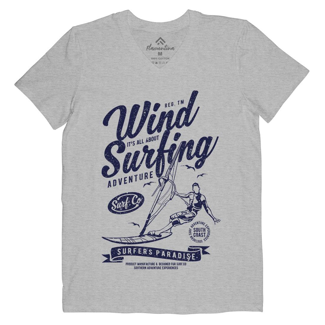 Wind Surfing Mens V-Neck T-Shirt Surf A795
