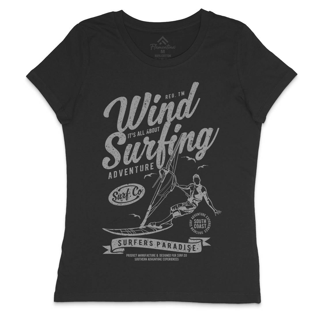 Wind Surfing Womens Crew Neck T-Shirt Surf A795