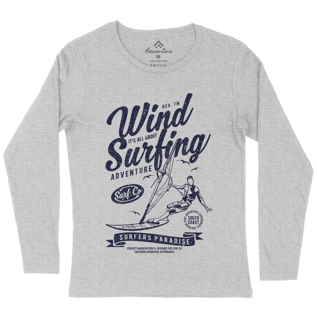 Wind Surfing Womens Long Sleeve T-Shirt Surf A795