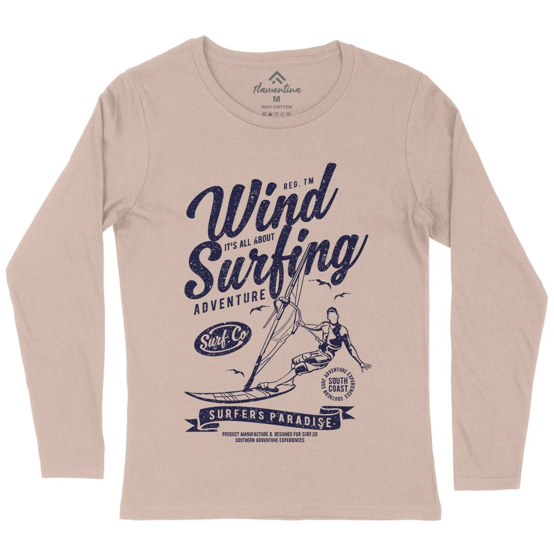 Wind Surfing Womens Long Sleeve T-Shirt Surf A795