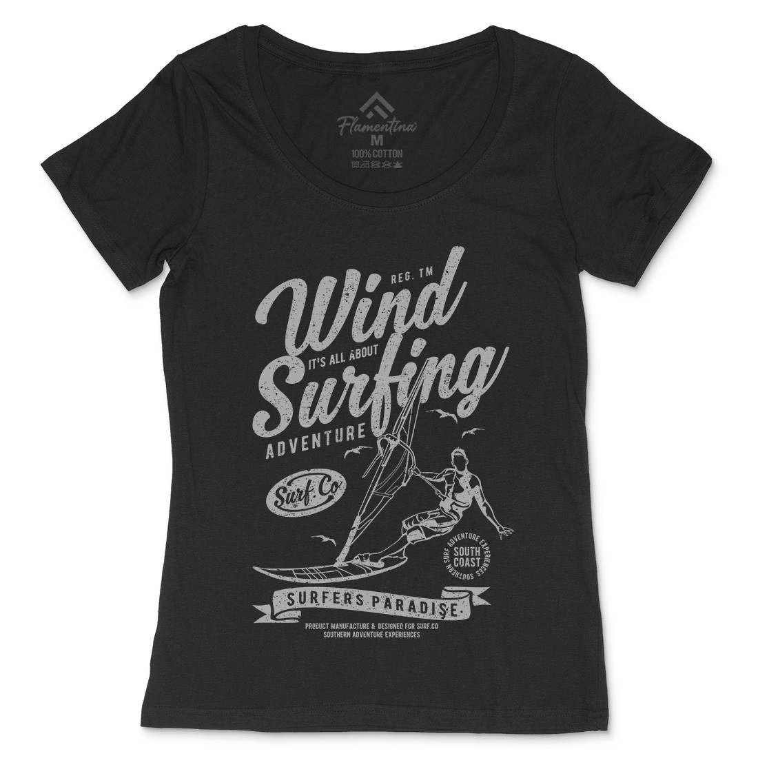 Wind Surfing Womens Scoop Neck T-Shirt Surf A795