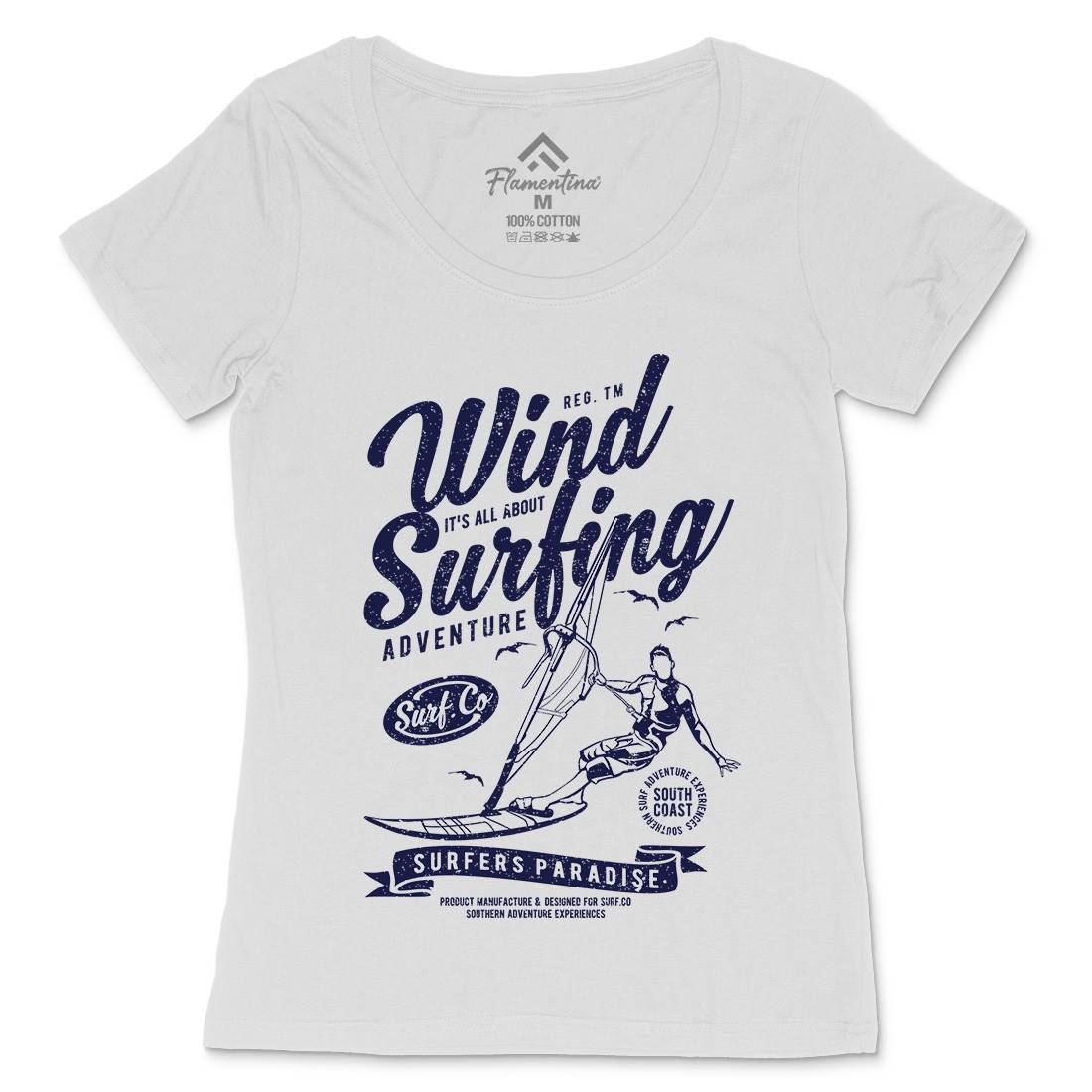 Wind Surfing Womens Scoop Neck T-Shirt Surf A795