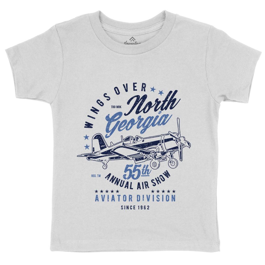 Wings Over North Georgia Kids Organic Crew Neck T-Shirt Vehicles A796