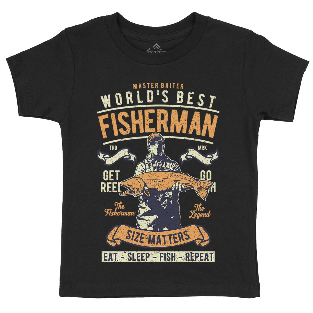 World&#39;s Best Fisherman Kids Organic Crew Neck T-Shirt Fishing A797