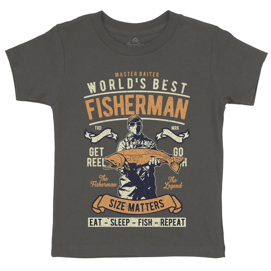 World&#39;s Best Fisherman Kids Crew Neck T-Shirt Fishing A797