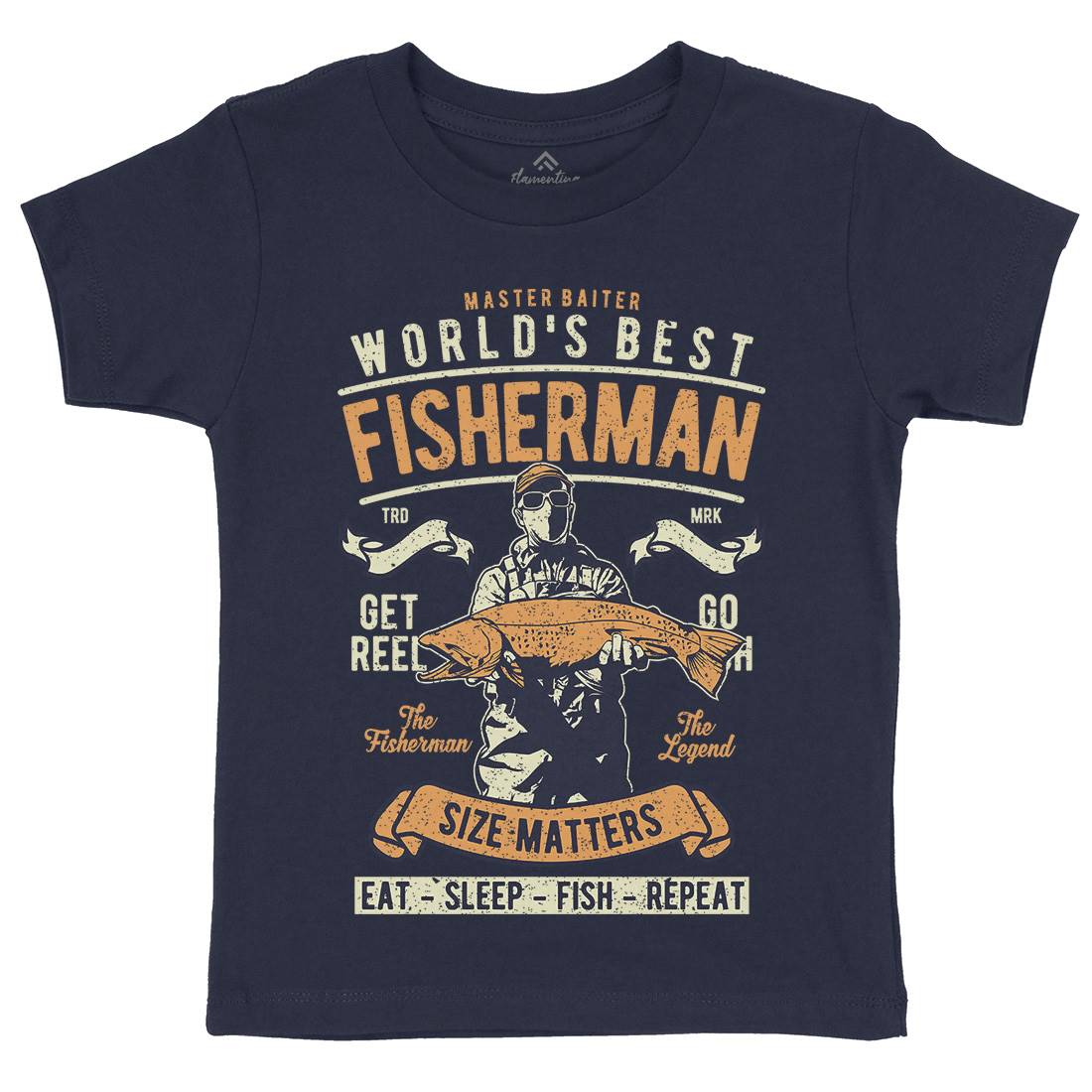 World&#39;s Best Fisherman Kids Organic Crew Neck T-Shirt Fishing A797