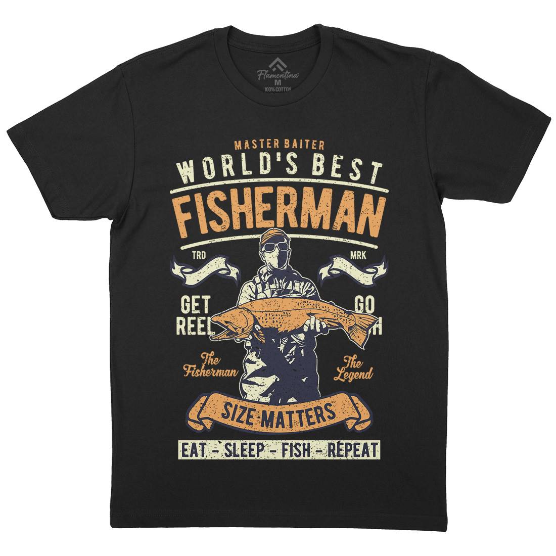 World&#39;s Best Fisherman Mens Organic Crew Neck T-Shirt Fishing A797