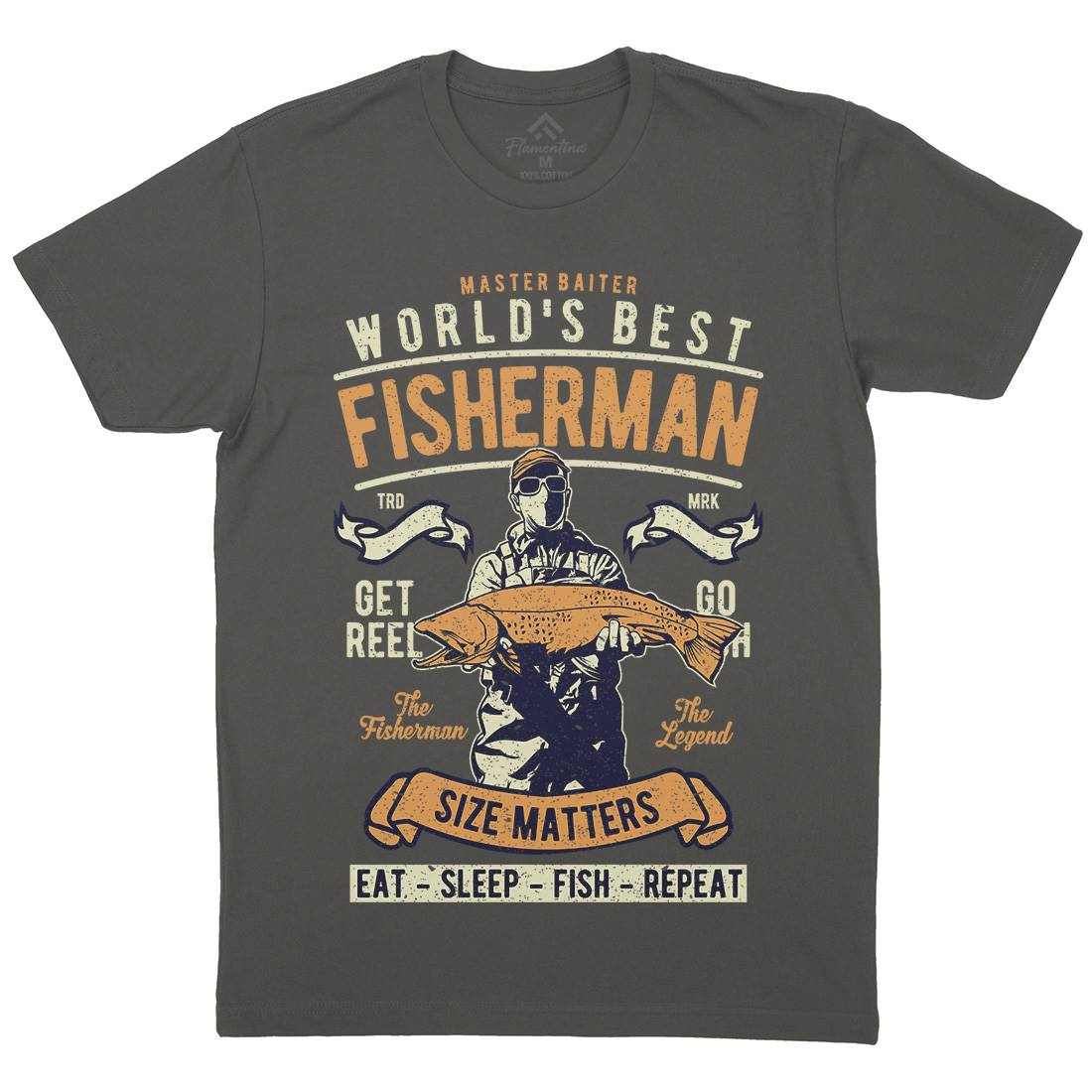 World&#39;s Best Fisherman Mens Crew Neck T-Shirt Fishing A797