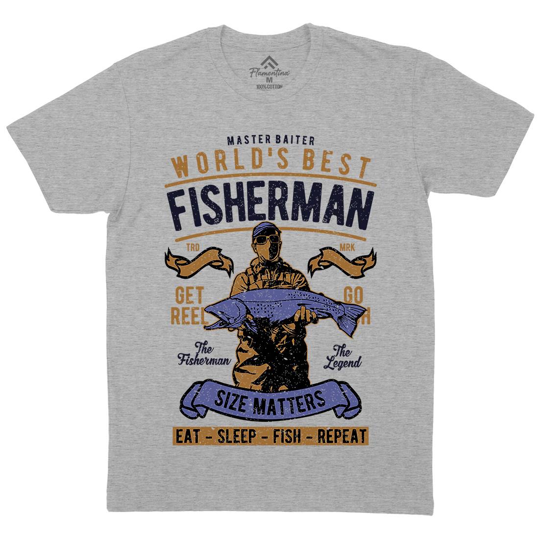World&#39;s Best Fisherman Mens Crew Neck T-Shirt Fishing A797