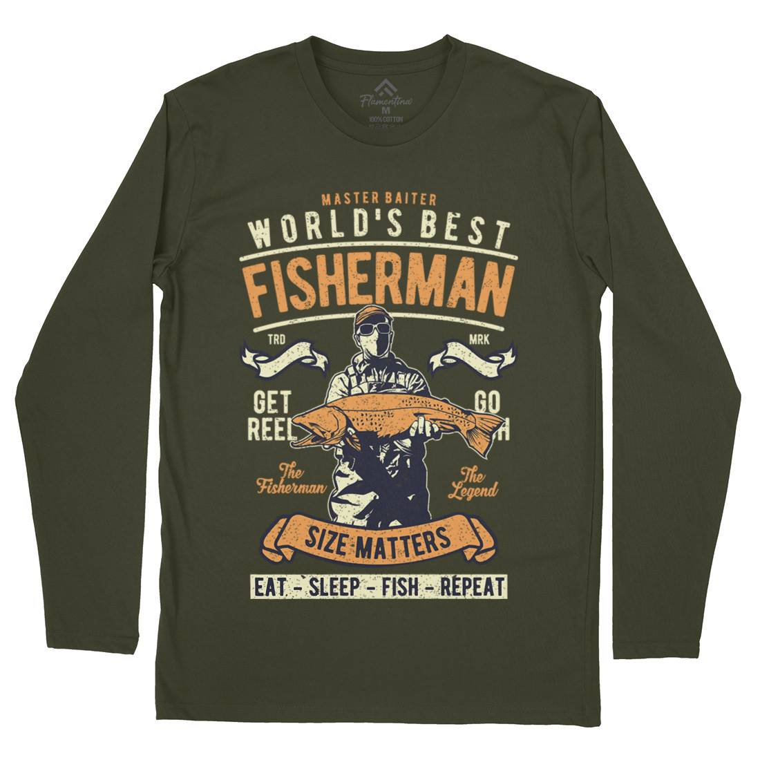 World&#39;s Best Fisherman Mens Long Sleeve T-Shirt Fishing A797