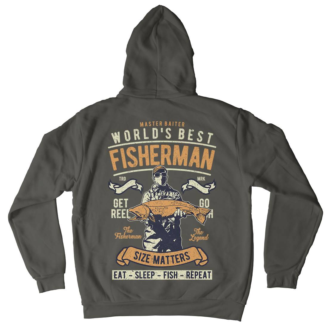 World&#39;s Best Fisherman Mens Hoodie With Pocket Fishing A797