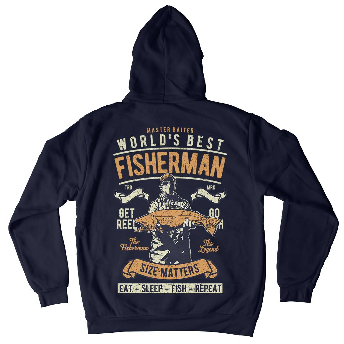 World&#39;s Best Fisherman Mens Hoodie With Pocket Fishing A797