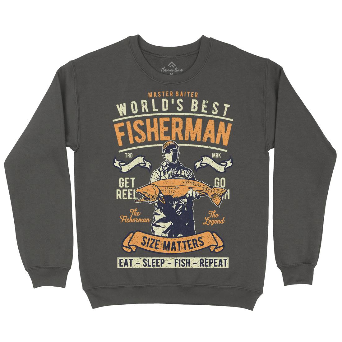 World&#39;s Best Fisherman Kids Crew Neck Sweatshirt Fishing A797