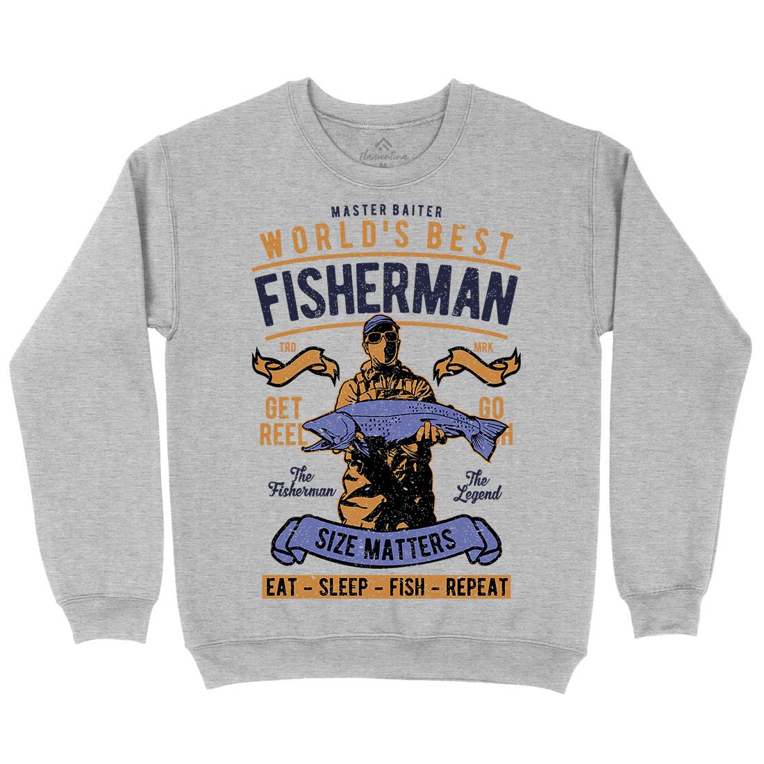 World&#39;s Best Fisherman Mens Crew Neck Sweatshirt Fishing A797