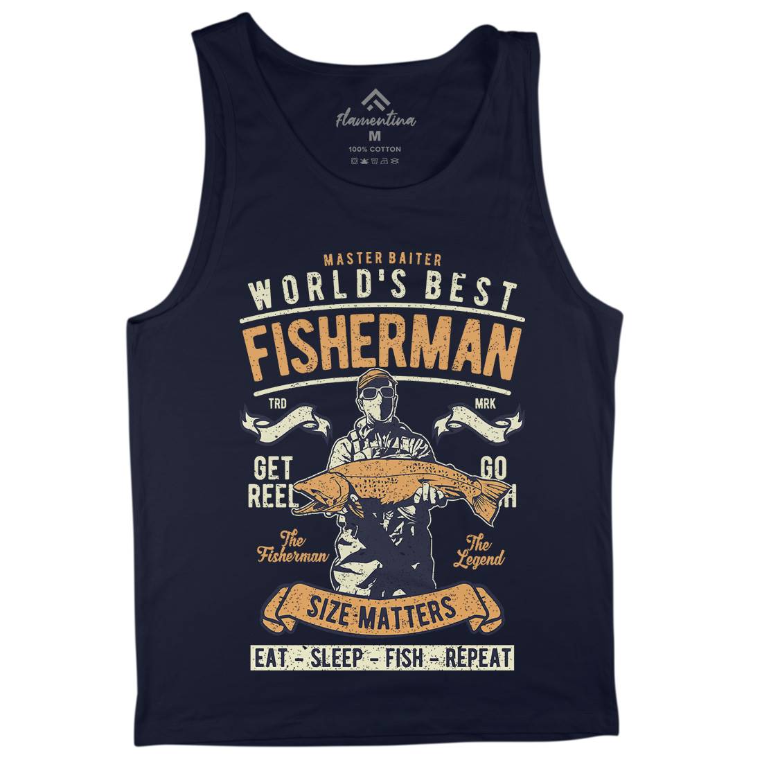 World&#39;s Best Fisherman Mens Tank Top Vest Fishing A797