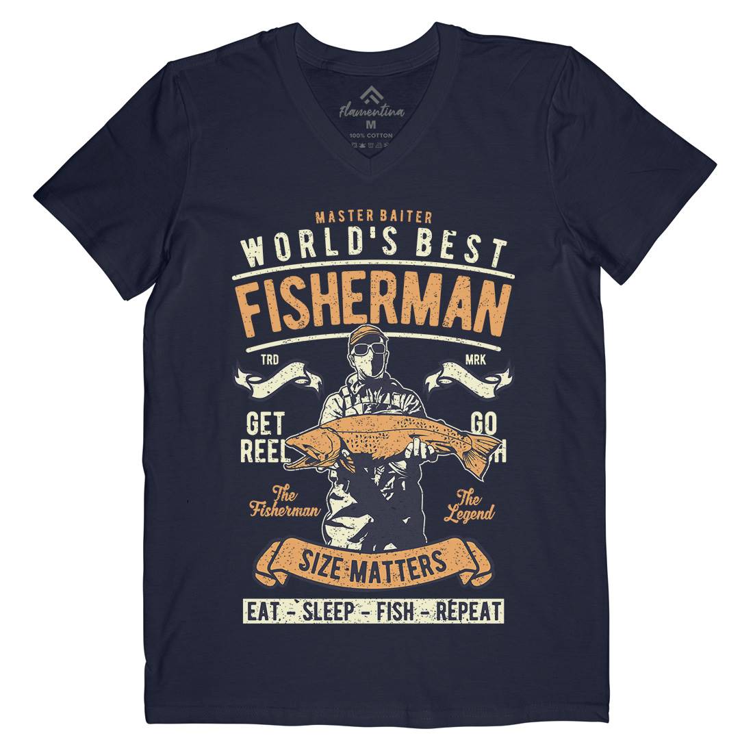 World&#39;s Best Fisherman Mens V-Neck T-Shirt Fishing A797