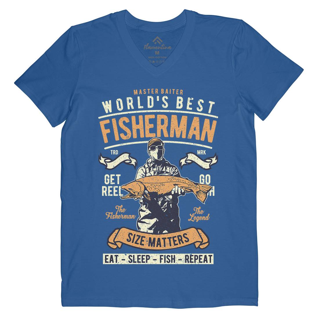 World&#39;s Best Fisherman Mens V-Neck T-Shirt Fishing A797